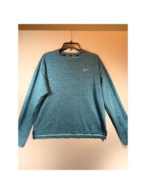 Nike Running Dri-FIT Long Sleeve Teal Heathered Thumbhole Top Womens XL